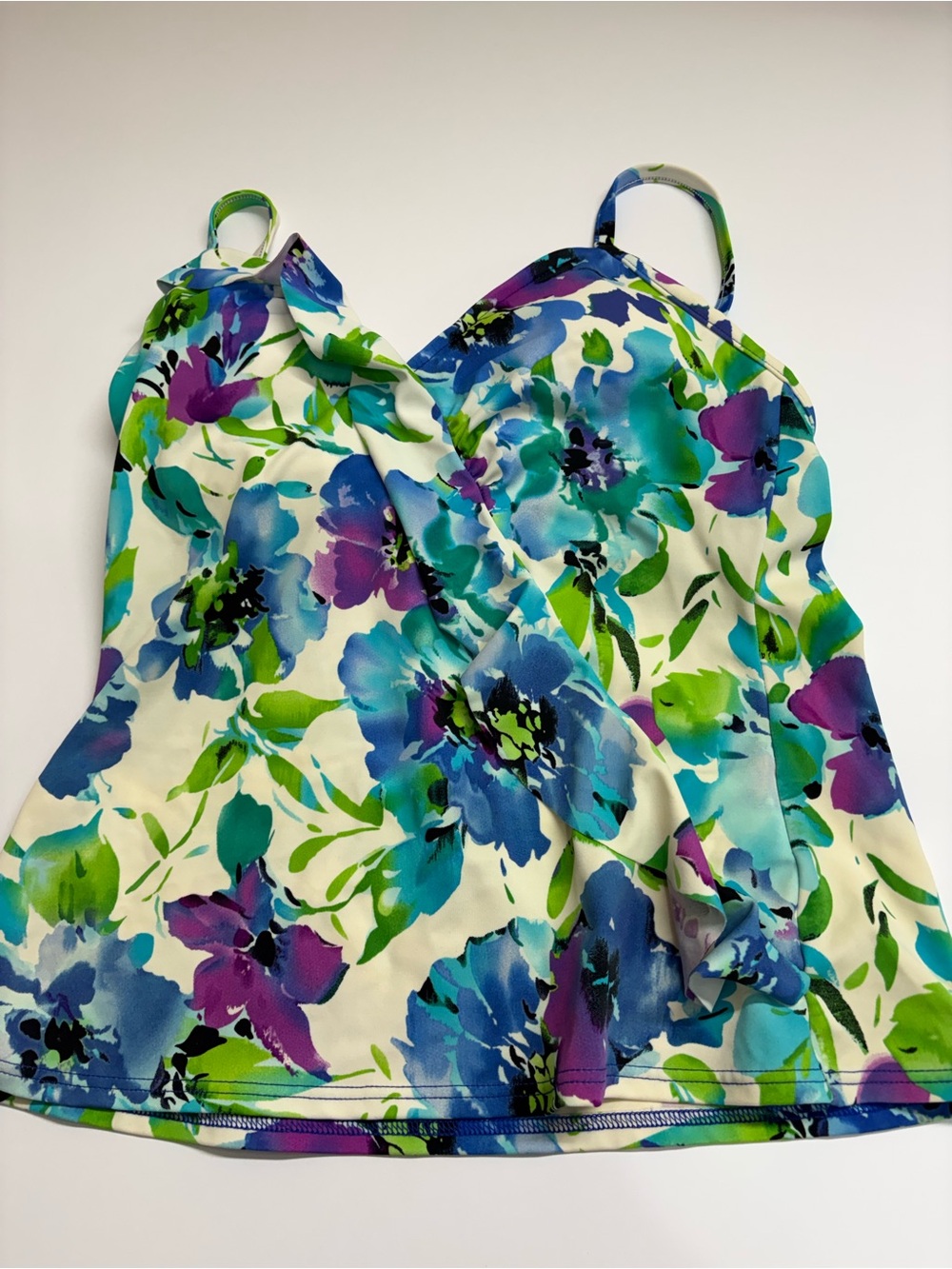 Floral Watercolor Cami Top - Blue & Green